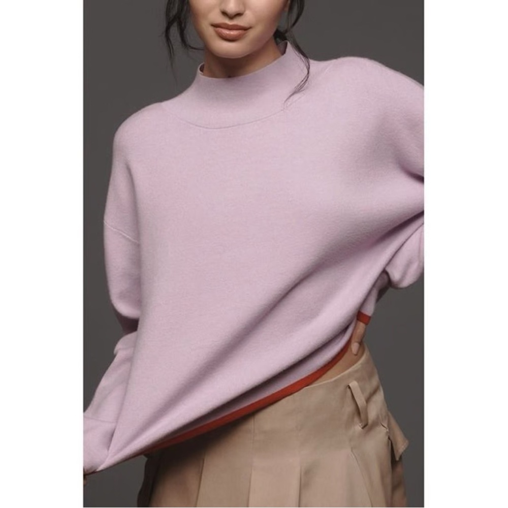 Maeve Carys Mock Neck Sweater Lilac